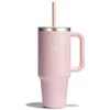 Image de Gobelet isotherme XXL Rose avec paille souple 1180ml Sadapte aux portes gobelets de nombreuses voitures - HYDROFLASK