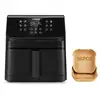 Image de Friteuse Sans Huile - Premium Ii Chef Edition - Capacité 6,2l - 12 Programmes - Pack 50 Papiers Cuisson - 1700w - Noir