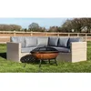 Image de Braséro de jardin - Teamson Home - Bois chauffage - Brun - 88 cm - Avec tisonnier et couvercle de protection