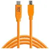 Image de Câble Usb-c Vers Micro-usb B Tether Tools Connectique Orange 4,6 M