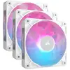 Image de Pack De 3 Ventilateurs Pc Corsair Icue Link Rx120 Rgb 120 Mm Blanc Pour Boîtier