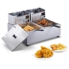 Image de Vevor Friteuse Électrique Commerciale 5000w, Inox, Capacité 24l, Double Panier Amovible, Argente.