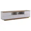 Image de Meuble tv moderne blanc en bois - 5 portes 8 compartiments, armoire de télévision buffet salon bas - 180x38x46cm
