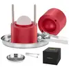 Image de Vevor presse à glaçons moule à glaçon rond alu bac à glaçons sphères 61 mm rouge