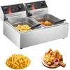 Image de Vevor Friteuse 12l Electrique Inox, Friteuse Commerciale En Acier Inoxydable, A Double Reservoir 5000w Friteuse Ave