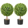 Image de Vevor buis topiaire artificiel 559 mm, boule. 2 plantes pe, feuilles remplaçables. Décoration.