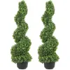 Image de Buis Topiaire Artificiel - VEVOR - Topiaire Artificielle Spirale 2 Plantes Déco 122cm 10 Feuilles de Rechange