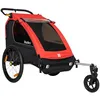 Image de Remorque de vélo biplace enfant Burley Honey Bee - Rouge - UPF 50+ - 20 - 45 kgs