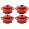 Image de Cocottes Le Creuset Mini Cocottes 4 Pièces 10cm Rouge