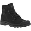 Image de Baskets montantes en toile Womens Pampa Hi noires à lacets plats