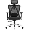 Image de Chaise de bureau SIHOO M57-Accoudoirs 3d,Soutien Lomb.,Mesh,150kg,3 Pos.,Noir M57