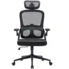 Image de Chaise de bureau SIHOO M102C-Régl. Hauteur,Soutien Lomb.,Accoudoirs Relevables,Large,136kg,Noir M102C