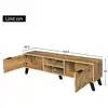 Image de Meuble tv moderne avec 2 portes et 2 compartiments ouverts - porte design bloc - 160,5 x 35,5 x 45 cm - marron