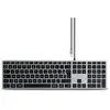 Image de Clavier Slim W3 Filaire Usb-c Rétroéclairé Avec Pavé Numérique Azerty Gris Satechi