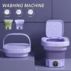 Image de Mini machine à laver 8L- Violet - avec Panier de vidange et 3 Modes - pour Voyage Camping sous-vêtements Chaussettes en Tissu