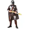 Image de Rubie's star wars officiel - déguisement adulte the mandalorian - taille standard - costume deluxe complet avec combinaison armure, panneau holographique, cape et masque -pour carnaval - taille unique