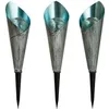 Image de EZSOLAR Lot de 3 bornes solaire design - H 26 x Ø 75 cm