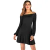 Image de Robe ZH08Q Mini-robe décontractée à manches longues et col rond avec ceinture Taille-40