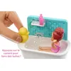 Image de Coffret poupée mannequin Coffret baby-sitter heure du bain MATTEL