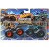 Image de Petites voitures Coffret 2 véhicules Monster Trucks double démolition MATTEL