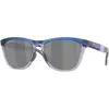 Image de Lunettes Oakley X Fortnite Brite Bomber Frogskins Range Mat Transparent Bleu avec verres Prizm Noir