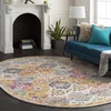 Image de LIVABLISS Tapis Oval de Salon à Poils Courts Doux Vintage Oriental INES 200x275cm Multicolore/Orange