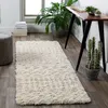 Image de LIVABLISS Tapis de Couloir à Poils Longs Doux Shaggy Bohème NOUR 80x220cm Ivoire/Beige