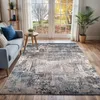 Image de LIVABLISS Tapis de Salon à Poils Courts Doux Abstrait Moderne NOA 160x213cm Bleu/Gris