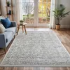Image de LIVABLISS Tapis de Salon à Poils Courts Doux Vintage Oriental MARGAUX 200x275cm Blanc/Gris