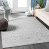 Image de LIVABLISS Tapis de Salon à Poils Courts Doux Berbère Ethnique SOFIA 160x215cm Blanc/Gris
