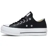 Image de Basket Converse PLATFORM LEATHER OX - CONVERSE - Femme - Noir - Cuir - Lacets - Plat