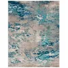 Image de Tapis Contemporain en polypropylène Bleu/Beige 274 x 366 cm