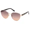 Image de Lunettes de Soleil Guess GU00101 55/17/140 Shiny pale gold Front metal circle galvan WOMAN GU00101