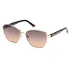 Image de Guess 00102 Lunettes de soleil pour femme de forme géométrique - Couleur 32F Or pâle brillant avec verres marron dégradé - 56