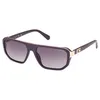 Image de Guess 00124 Lunettes de soleil pour hommes de forme géométrique - Couleur 82A Violet mat avec lentilles de couleur fumante
