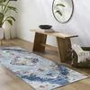Image de LIVABLISS Tapis de Couloir à Poils Courts Doux Vintage Oriental ROMY 80x220cm Multicolore/Bleu