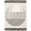 Image de Aya - Tapis Géométrique, Noir, Ivoire, Et Gris   130x170cm