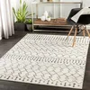 Image de LIVABLISS Tapis de Salon à Poils Courts Doux Berbère Ethnique LEONOR 130x170cm Blanc/Noir