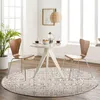 Image de LIVABLISS Tapis Rond de Salon à Poils Courts Doux Scandinave Bohème OLIMPIA Ø 160cm Blanc/Noir