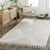 Image de LIVABLISS Tapis de Salon à Poils Courts Doux Berbère Ethnique SLOAN 160x213cm Gris Clair/Ivoire