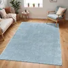 Image de LIVABLISS Tapis de Salon à Poils Longs Doux Shaggy Uni Chic CLAIRE 160x213cm Bleu