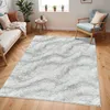 Image de LIVABLISS Tapis de Salon à Poils Longs Doux Shaggy Moderne MARINA 160x213cm Ivoire/Gris