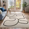 Image de LIVABLISS Tapis de Salon à Poils Courts Doux Scandinave Bohème LYLOU 152x213cm Blanc/Noir