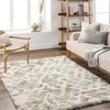 Image de LIVABLISS Tapis de Salon à Poils Longs Doux Shaggy Scandinave Bohème PAULA 160x220cm Blanc/Beige