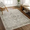 Image de LIVABLISS Tapis Lavable Machine Vintage Oriental CELINE 160x213cm Jaune/Ivoire