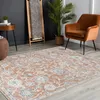 Image de LIVABLISS Tapis Lavable Machine Vintage Oriental RUBY 200x275cm Terracotta