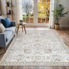 Image de LIVABLISS Tapis Lavable Machine Vintage Oriental ESTHER 200x275cm Gris/Jaune