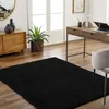 Image de LIVABLISS Tapis de Salon à Poils Longs Doux Shaggy Uni Chic SOSO 160x213cm Noir