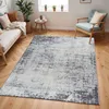Image de LIVABLISS Tapis de Salon à Poils Courts Doux Abstrait Moderne MILENA 120x170cm Gris/Blanc