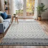 Image de LIVABLISS Tapis de Salon à Poils Courts Doux Berbère Ethnique MYA 120x170cm Blanc/Gris